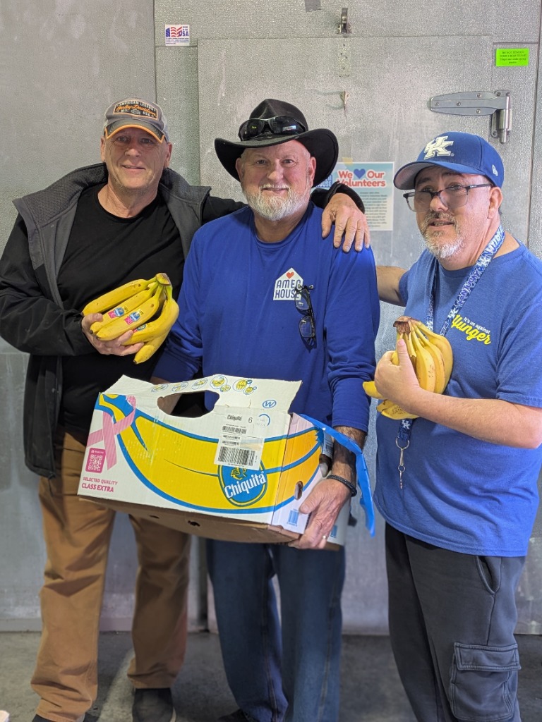 Amen House receiving fresh Kroger bananas from Mogadishu Mile team