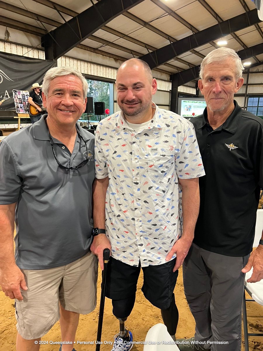 Dan Jollota and Mike Durant sharing laughs and combat camaraderie with USMC hero Matt Bradford.