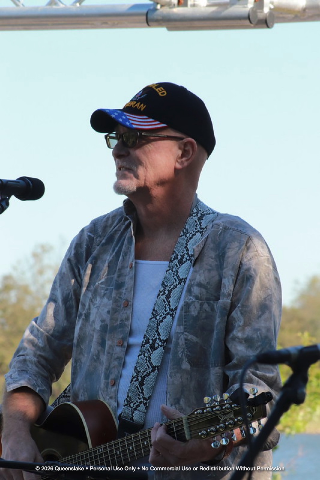 Jeff Cole performing live acoustic folk-rock at the Inaugural Guitars for Vets Music Festival at Queenslake