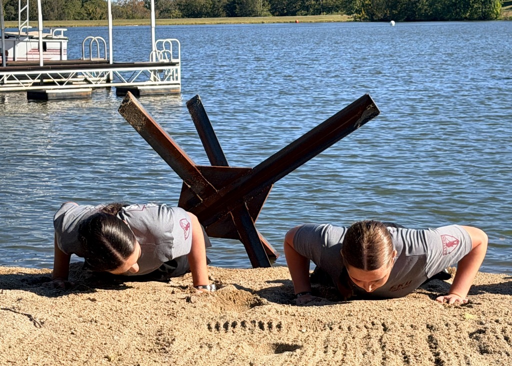 Pushups on Normandy Beach